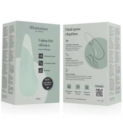 Tichý přikládací vibrátor Womanizer Vibe, šalvějově zelený - obrázek 12