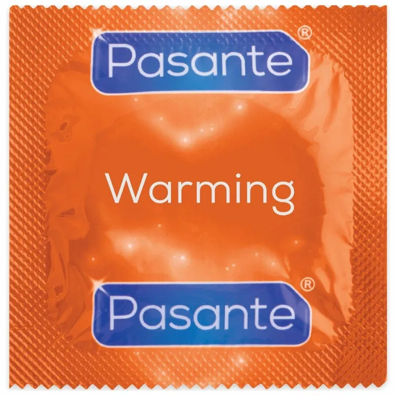 Hřejivé vroubkované kondomy Pasante Calor, 144 ks