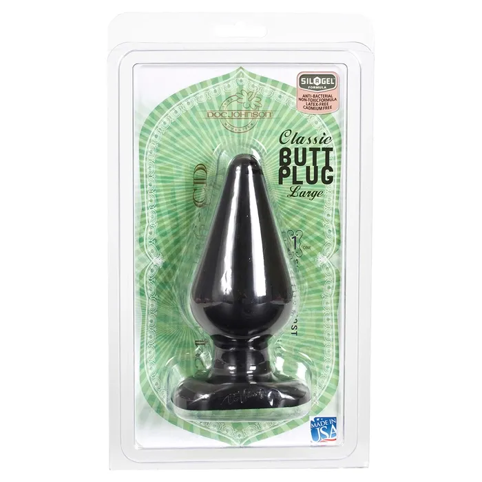 Anální kolík Doc Johnson Classic Large, ergonomický tvar, černý, 14 cm - obrázek 2