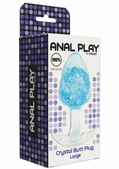 Silikonový anální kolík ToyJoy Crystal Large s krystalem, černý, 10,5 cm - obrázek 2