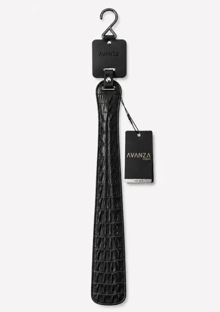 Plácačka AVANZA FEROS s krokodýlím vzorem, umělá kůže, černá, 32 cm - obrázek 7