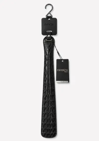 Plácačka AVANZA FEROS s krokodýlím vzorem, umělá kůže, černá, 32 cm - obrázek 7