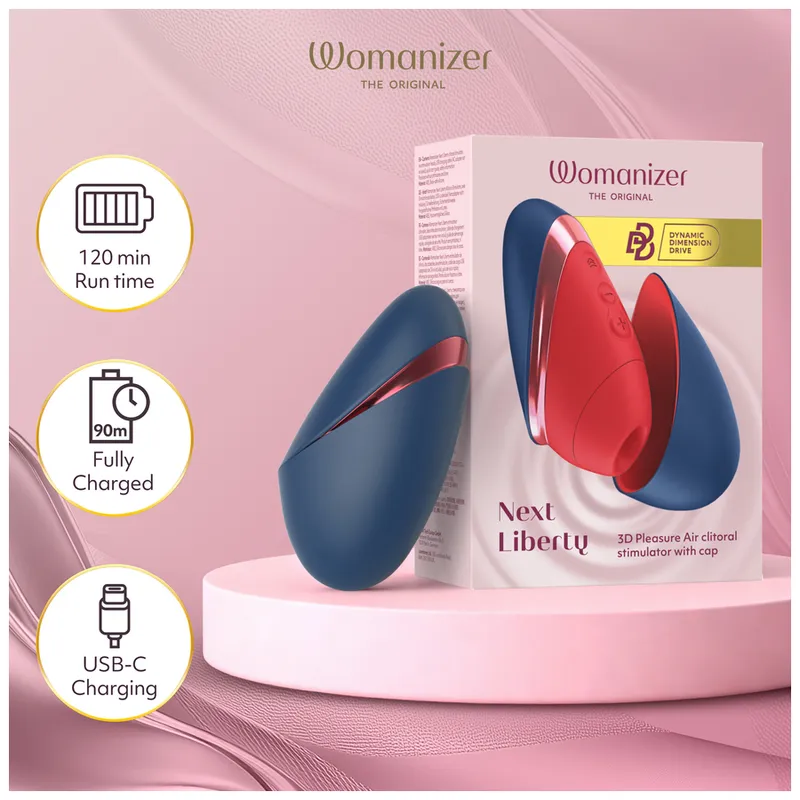 Tlakový stimulátor klitorisu Womanizer Next Liberty, modro-červený - obrázek 8