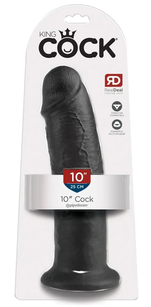 Realistické dildo King Cock s přísavkou, 25 cm, černé