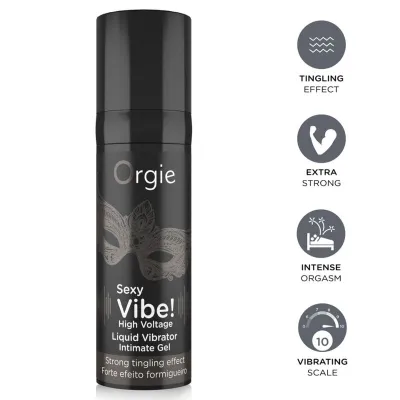 Stimulační gel s vibračním efektem Orgie Sexy Vibe! High Voltage, extra silný, 15 ml