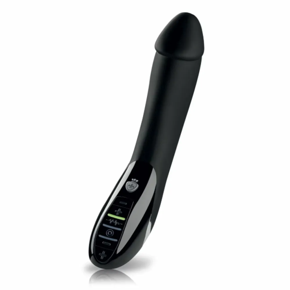 Vibrátor s elektrostimulací Mystim Tickling Truman, silikon, černý, 27 cm