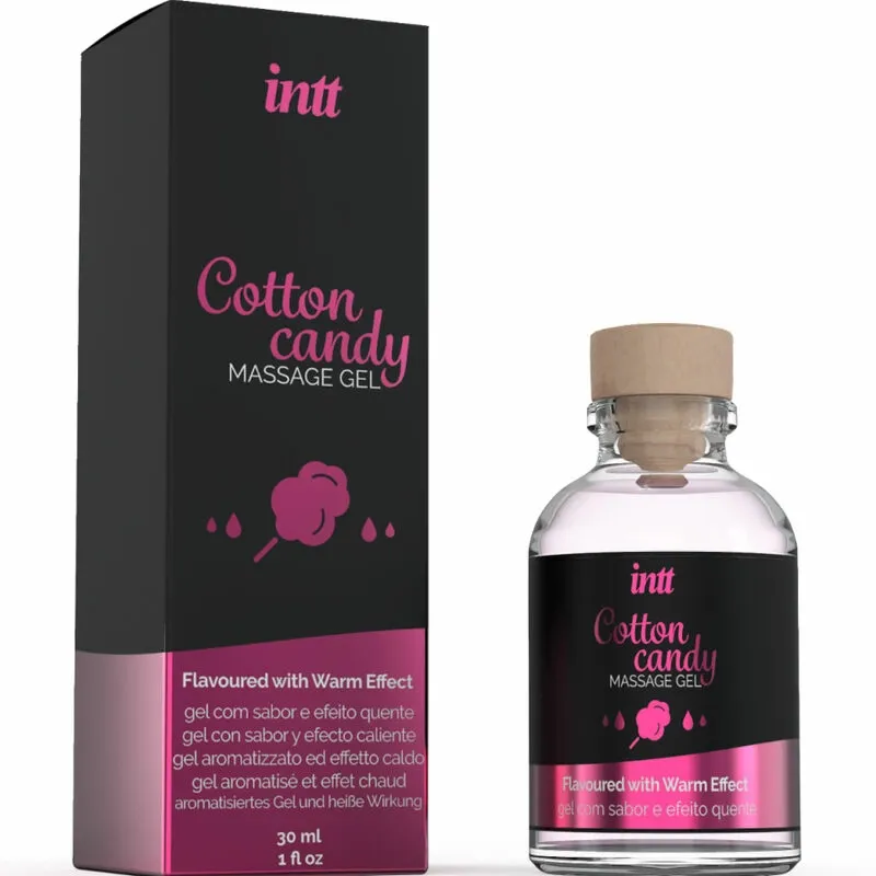 Hřejivý masážní gel INTT s příchutí cukrové vaty, 30 ml - obrázek 2