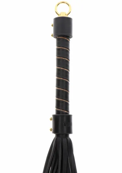 Bič TABOOM Studded Whip s cvočky z veganské umělé kůže, černozlatý - obrázek 7