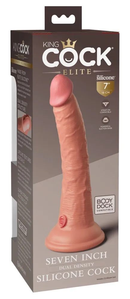 Realistické silikonové dildo King Cock Elite s přísavkou, 17,8 cm, světlé - obrázek 5