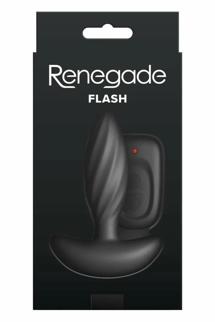 Anální vibrátor Renegade Flash s dálkovým ovládáním, nabíjecí, silikon, černý - obrázek 4