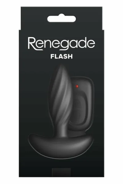 Anální vibrátor Renegade Flash s dálkovým ovládáním, nabíjecí, silikon, černý - obrázek 4
