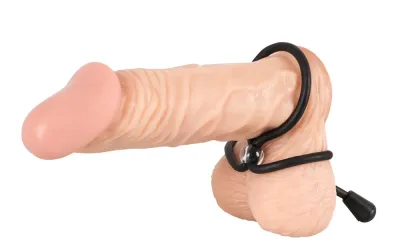 Nastavitelný erekční kroužek se smyčkou Black Label, silikon, černý, 38 cm - obrázek 3