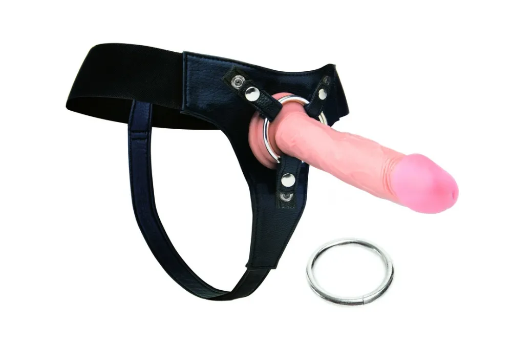Postroj na strap-on RealRock Harness Deluxe, univerzální, nastavitelný, černý - obrázek 5