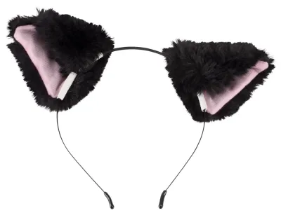 Sada pro pet play Bad Kitty, anální kolík s kočičím ocasem a čelenka s oušky, černá - obrázek 7