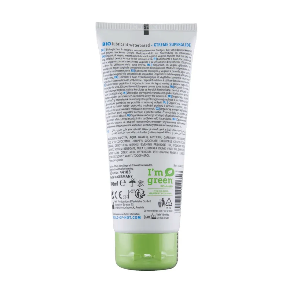 Bio lubrikační gel HOT Xtreme na vodní bázi, veganský, 100 ml - obrázek 2