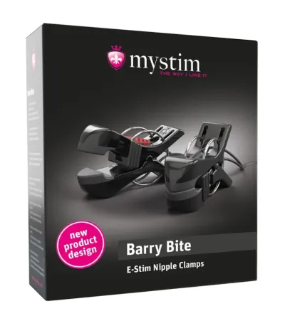 Svorky pro elektrostimulaci Mystim Barry Bite s pozlacenými kontakty, 2 ks