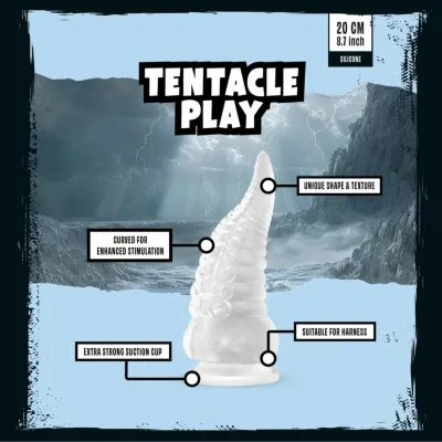 Dildo s přísavkou Mythical Mates Tentacle Play ve tvaru chapadla, průhledné, 22 cm - obrázek 5