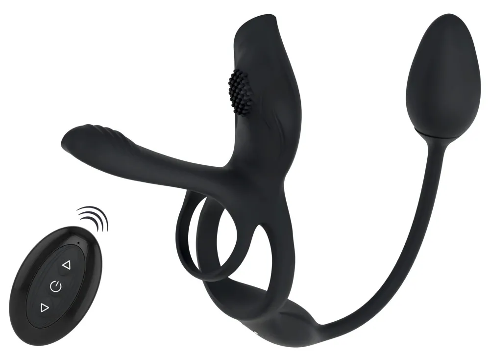 Vibrační systém pro páry Couples Choice RC Multi Function 5 v 1, černý - obrázek 2
