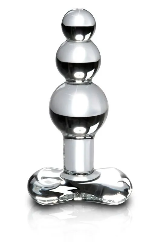 Skleněný anální kolík Icicles No. 47, čirý - obrázek 4