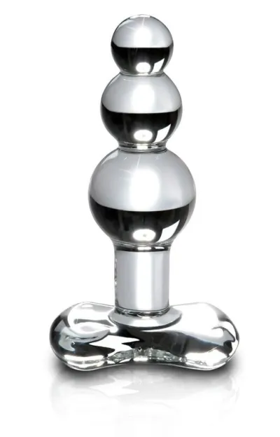 Skleněný anální kolík Icicles No. 47, čirý - obrázek 4