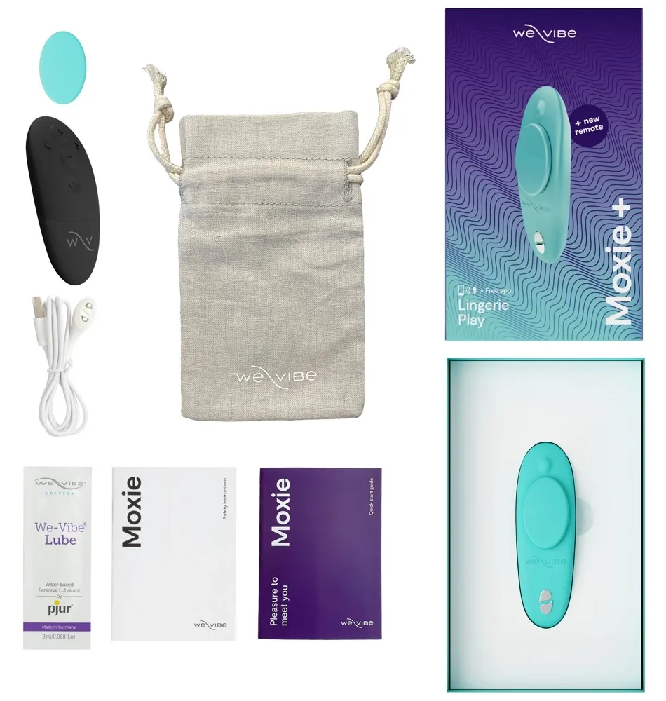Vibrátor do kalhotek We-Vibe Moxie+ s magnetickým klipem, tyrkysový - obrázek 8