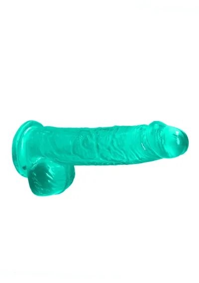 Realistické dildo RealRock Crystal Clear Model 6 s přísavkou, průhledné, 17 cm - obrázek 9