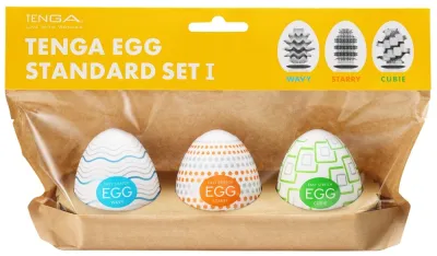 Masturbační vajíčka Tenga Egg Standard Set 1, Wavy, Starry, Cubic, 3 ks