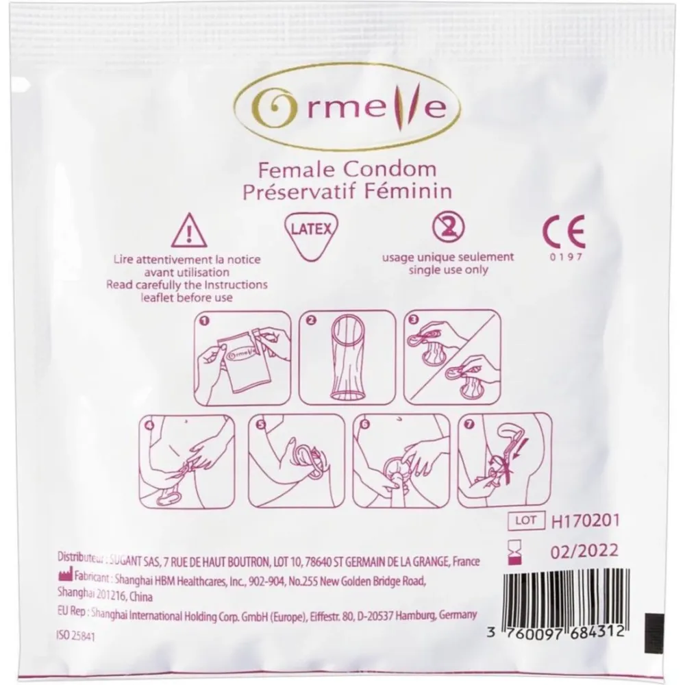 Dámské kondomy Ormelle, latexové, průhledné, 54 mm, 5 ks - obrázek 3