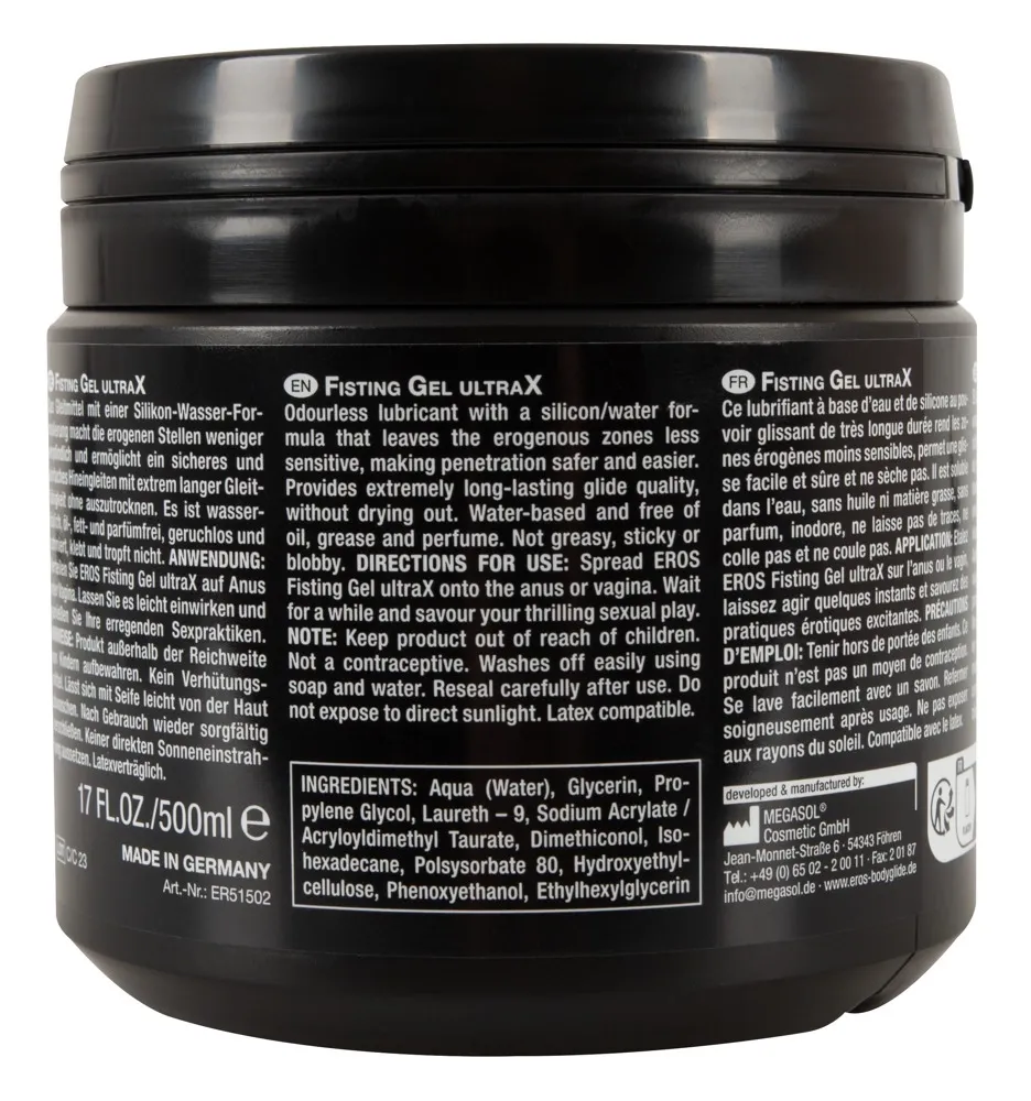 Hybridní lubrikační gel na fisting EROS UltraX, 500 ml - obrázek 3