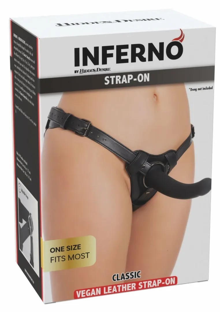 Postroj na strap-on Inferno by Hidden Desire Classic, nastavitelný, koženka, černý - obrázek 3
