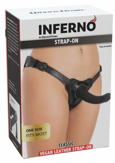 Postroj na strap-on Inferno by Hidden Desire Classic, nastavitelný, koženka, černý - obrázek 3