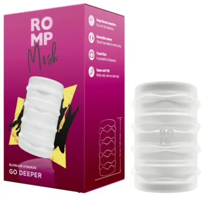 Oboustranný masturbátor ROMP Mosh, průhledný, 6,4 cm - obrázek 3