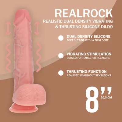 Realistický přirážecí vibrátor RealRock Dual Density, nabíjecí, tělový, 20,3 cm - obrázek 6