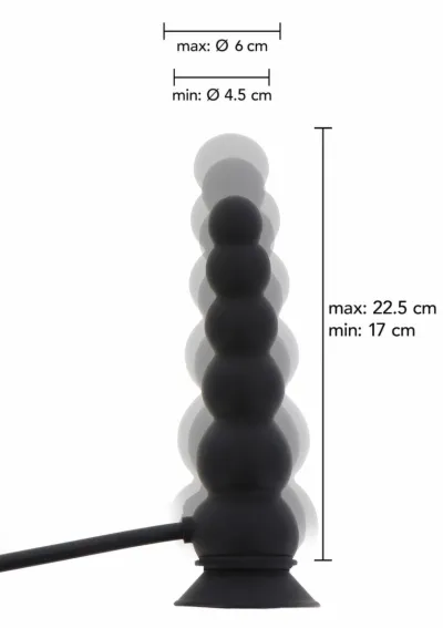 Nafukovací anální kolík s přísavkou Hidden Desire Inflatable Suction Plug Expert, černý - obrázek 2