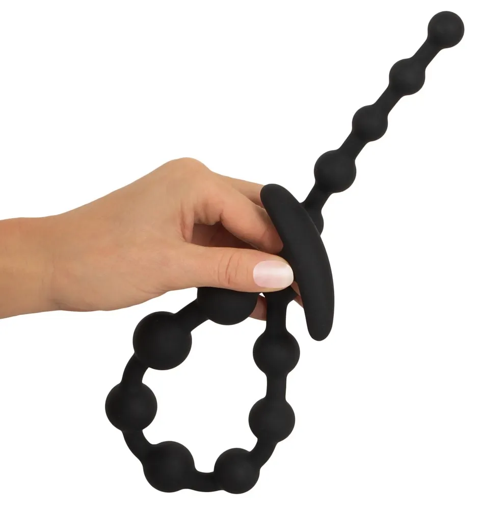 Anální kuličky Black Velvets, ohebné, silikonové, 13 kuliček, 50 cm - obrázek 6