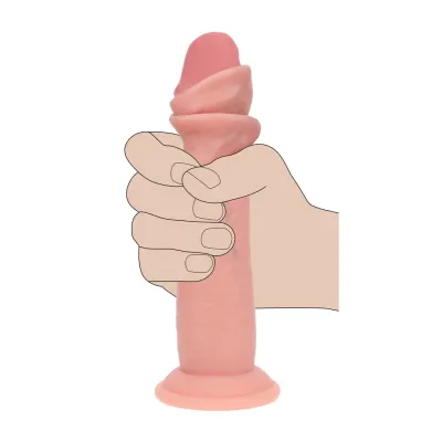 Realistické dildo RealRock Dual Density Sliding Skin, posuvná kůže, tělové, 20,5 cm - obrázek 7