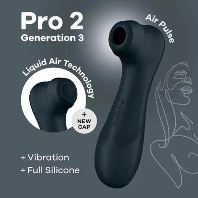 Tlakový stimulátor klitorisu Satisfyer Pro 2 Generation 3 s aplikací, černý - obrázek 7