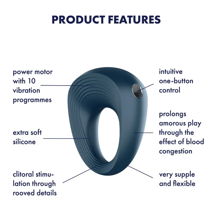 Vibrační erekční kroužek Satisfyer Power Ring, dobíjecí, silikonový - obrázek 6