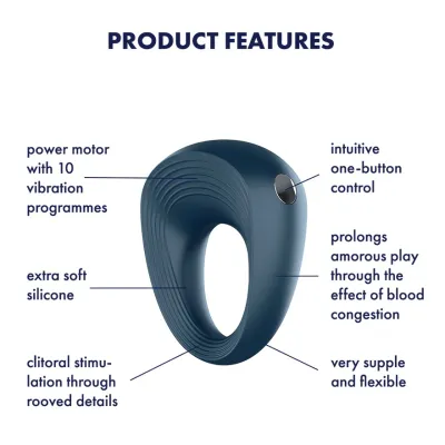 Vibrační erekční kroužek Satisfyer Power Ring, dobíjecí, silikonový - obrázek 6