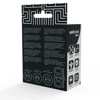 Sada erekčních kroužků Addicted Toys, 4 kusy, silikonová, černá - obrázek 8