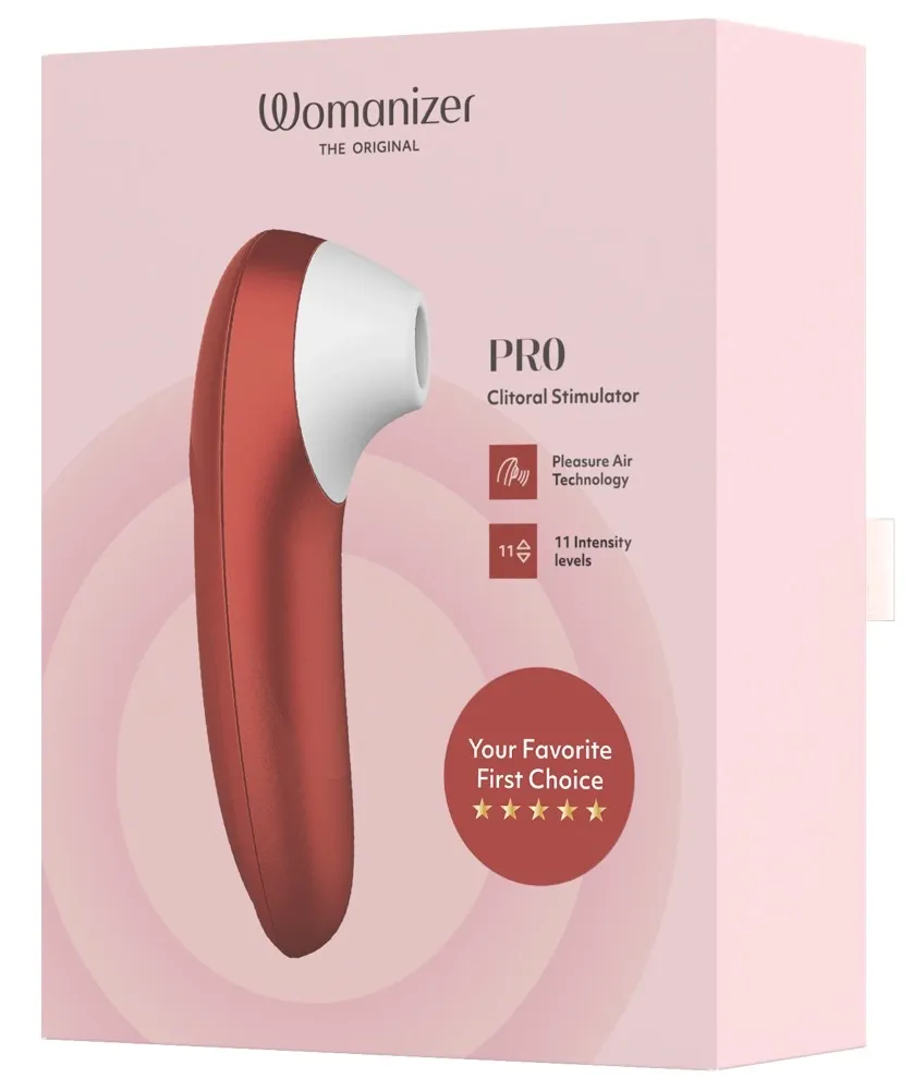 Tlakový stimulátor klitorisu Womanizer Pro Vibrant, vínový