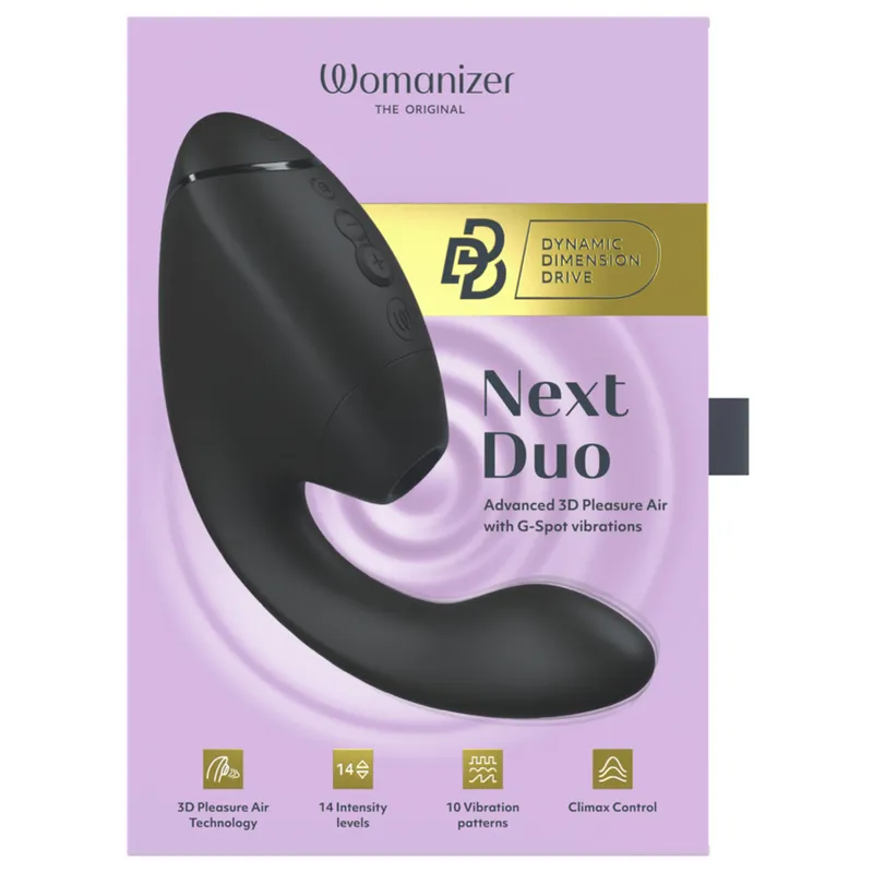 Rabbit vibrátor s tlakovým stimulátorem klitorisu Womanizer Duo Next, černý - obrázek 18