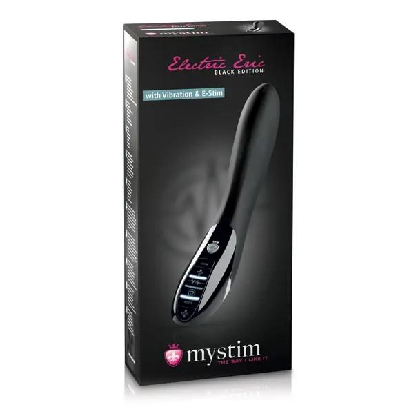 Vibrátor s elektrostimulací Mystim Electric Eric, silikon, černý, 27 cm - obrázek 2