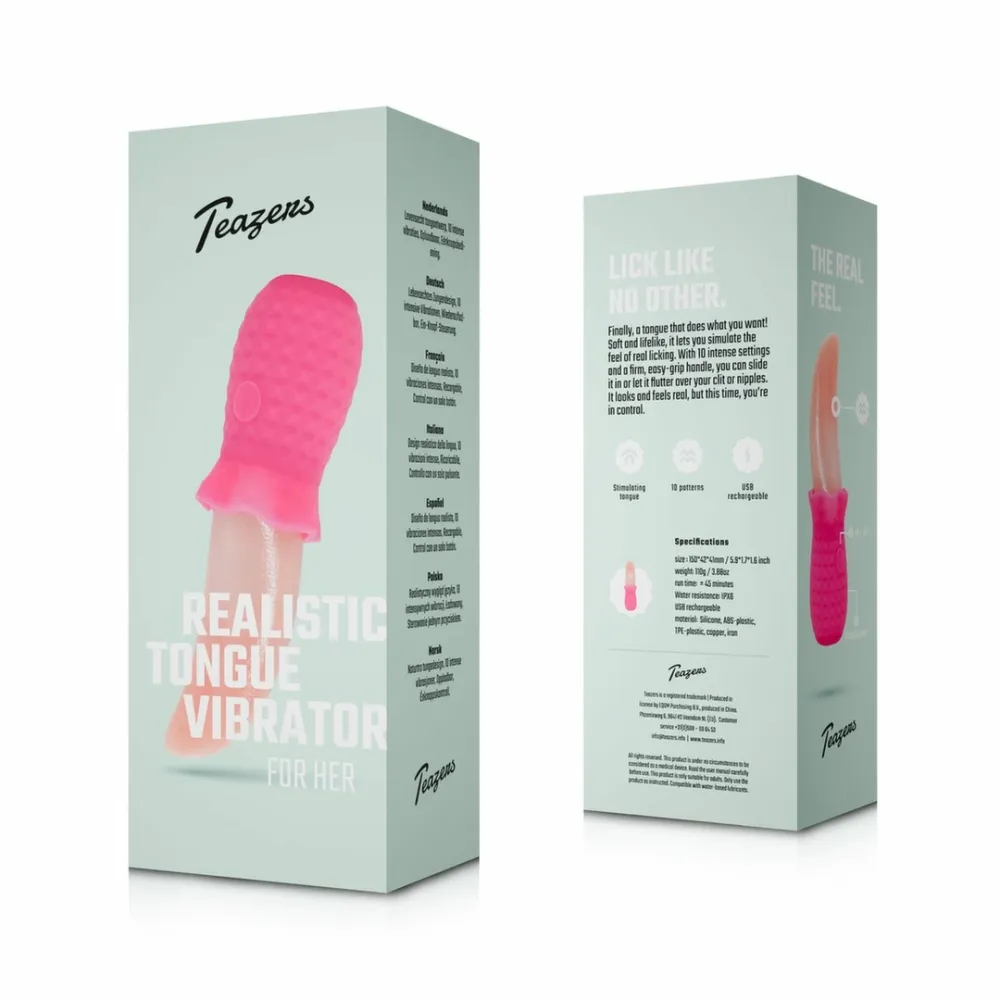 Vibrátor na klitoris s jazýčkem Teazers Tongue Vibrator, růžový, nabíjecí - obrázek 3