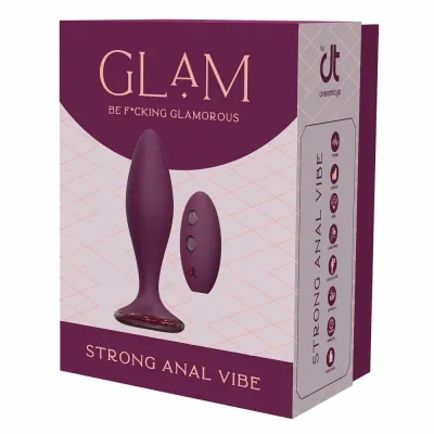 Anální vibrátor GLAM Strong Anal Vibe s dálkovým ovládáním, silikon, černý, 12,8 cm