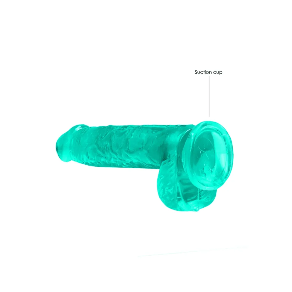 Realistické dildo RealRock Crystal Clear Model 6 s přísavkou, průhledné, 17 cm - obrázek 5