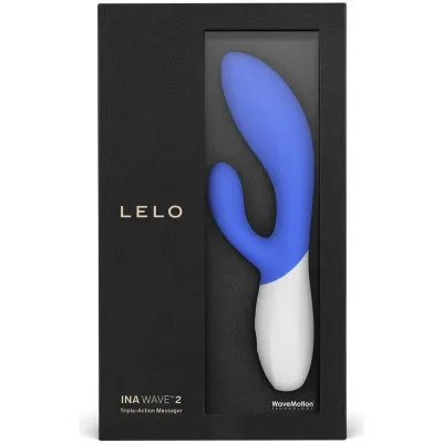 Rabbit vibrátor LELO INA Wave 2 s technologií WaveMotion, světle modrý - obrázek 4