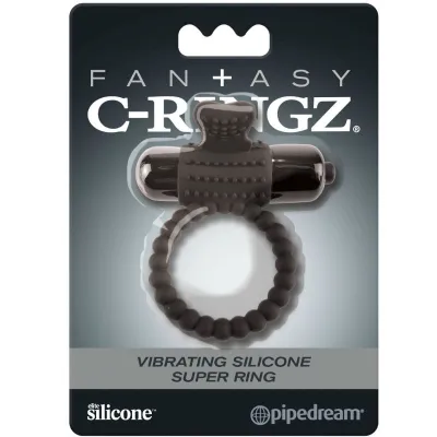 Vibrační erekční kroužek Fantasy C-Ringz, silikonový, černý - obrázek 3