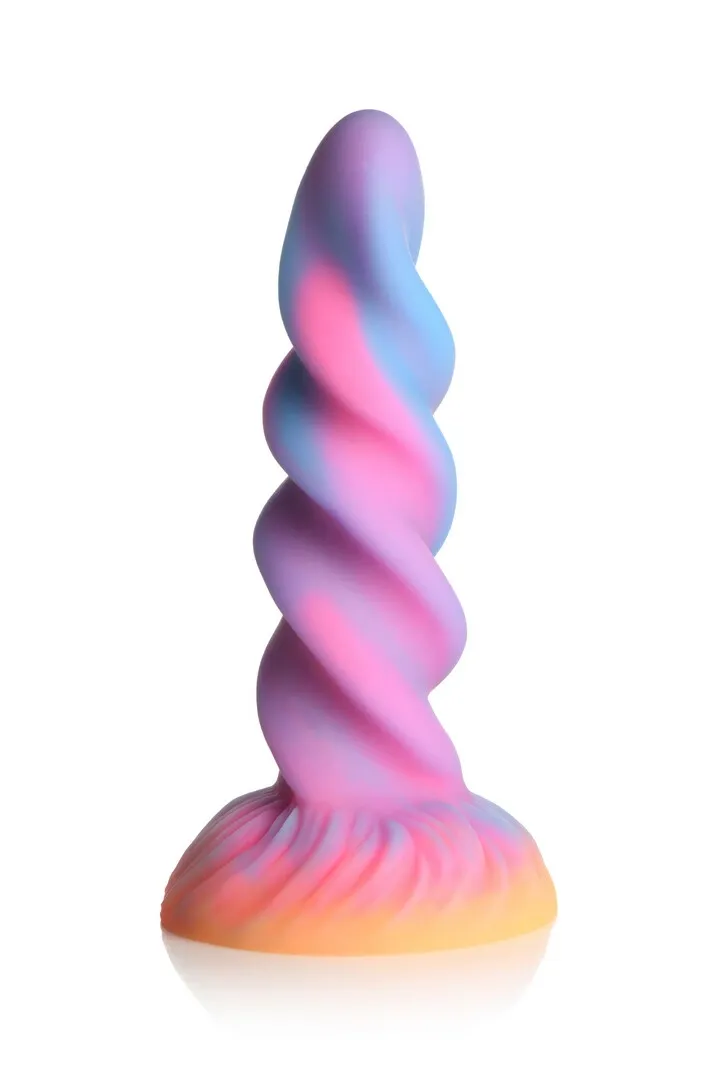 Fantasy dildo Blush Moon Rider ze silikonu s přísavkou, svítí ve tmě, L