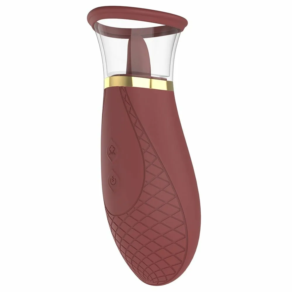 Tlakový stimulátor klitorisu s jazýčkem Dream Toys Romance Roxy, vínově červený - obrázek 2
